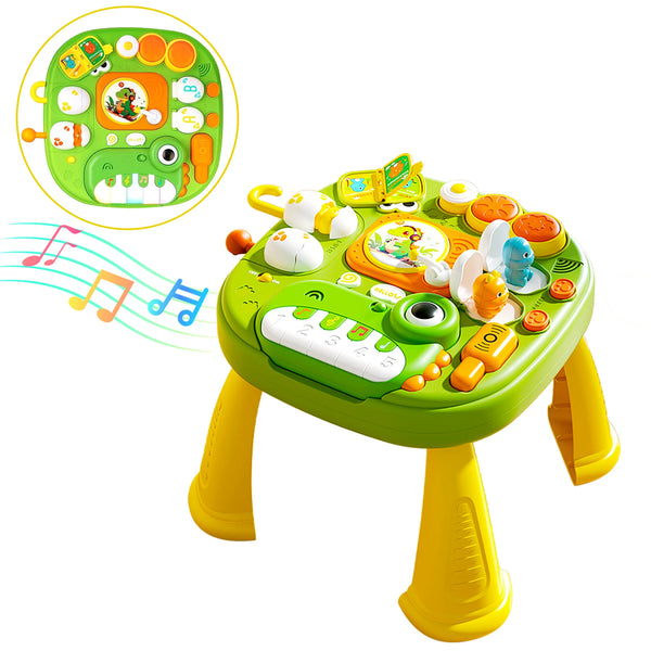Richgv Baby Activity Center Learning Activity Table, Dinosaur Toy Musical Standing Play Table Baby Toy for 1 2 3 Year Boys Girls