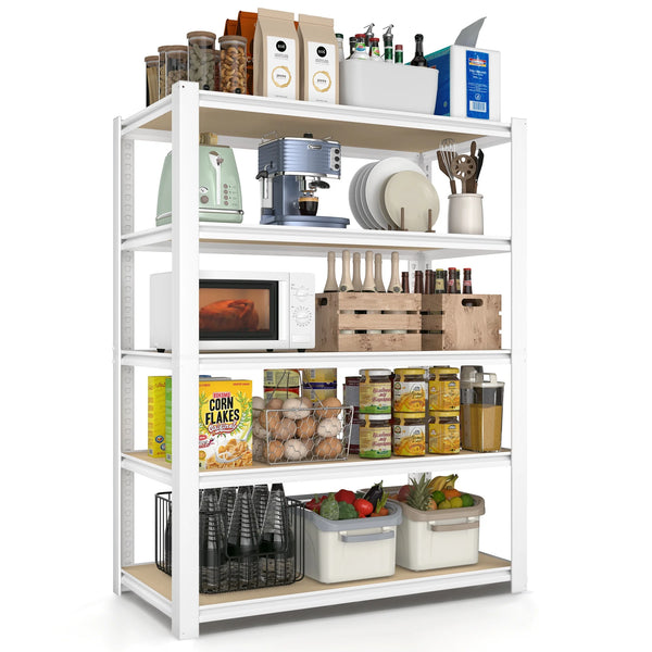 TrumanPick Garage Storage Shelves 5 Tier 28''W x 12''D x 60''H Adjustable Heavy Duty Metal Shelving Unit for Kitchen Pantry Garage, White