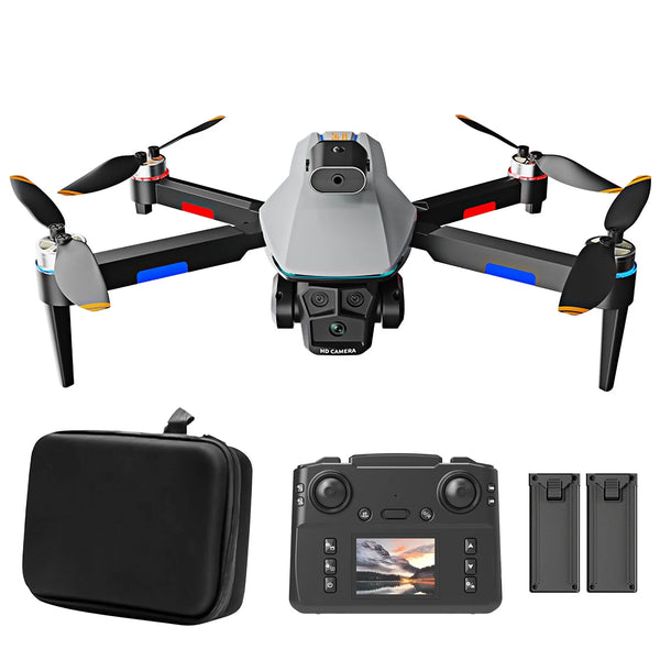 BeePrincess 1080P HD Drone with Screen Controller, Brushless Motor, Obstacle Avoidance, Gesture Control, Optical Flow, One-Key Return, 2 Batteries – Ideal for Beginners, Adults & Kids (Gray)