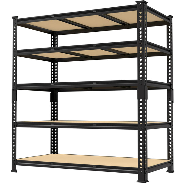 TrumanPick Storage Shelves Garage Shelving Units 5 Tier Metal Heavy Duty Adjustable Shelf Rack 36"W x 12"D x 72"H 2000LBS for Warehouse Pantry Closet, Black