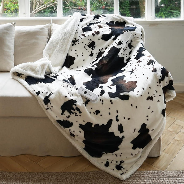 Arsny Heated Blanket - 50"x60" Electric Blanket Fast Heating Heavy Throw Blanket 1/2/4/6/8 Hour Auto Off 10 Heat Settings
