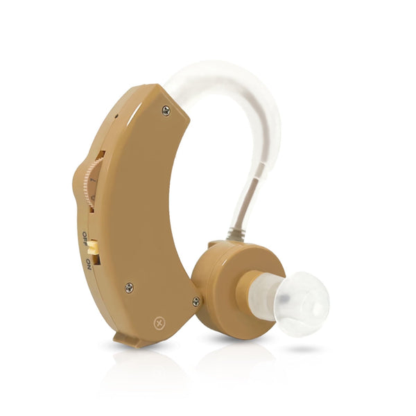 ELCTRTICI Hearing Aid for Adults, Noise-Cancelling Hearing Aid, Replaceable Battery, Lightweight & Comfortable, Single (Beige)
