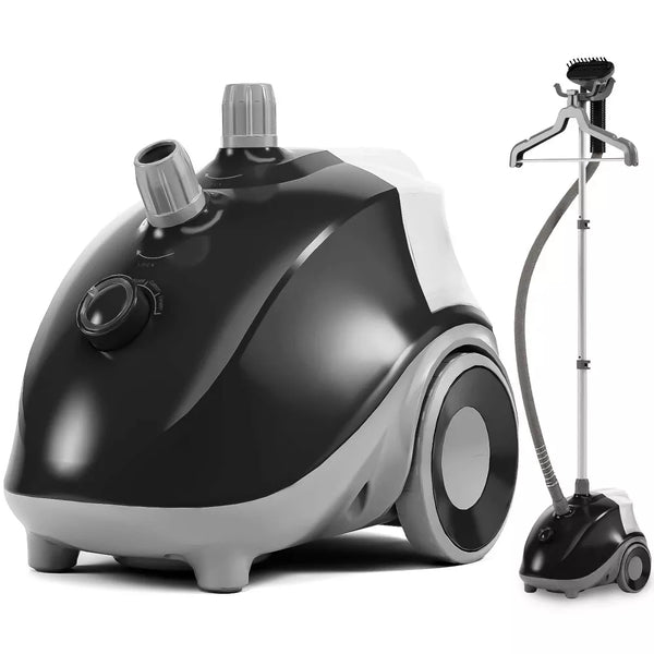 DOMETOUR Standing Garment Steamer 1500W Powerful Steamer for Clothes with Roll Wheels 1.7L Water Tank for 55 Min Continuous Steaming