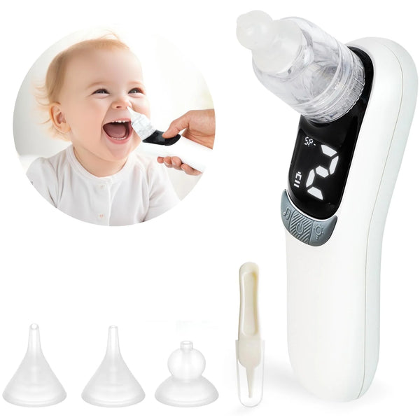 MaiRkang Child Nasal Aspirator with 3 Levels of Powerful Suction, Rechargeable, Corded Electric, White, 1 Piece