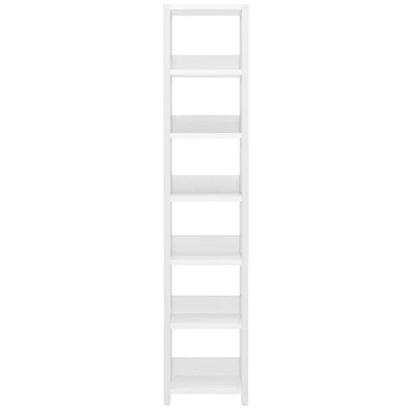 Resenkos Bookshelf, Bookcase Standing Shelf Unts,6-Tier Corner Shelf, Narrow Etagere Bookshelf Storage Rack,Rustic