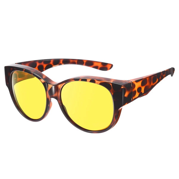 TINHAO Night Vision Driving Glasses Glare Reducing Fit Over Glasses for Men Women Polarized Nighttime Glasses
